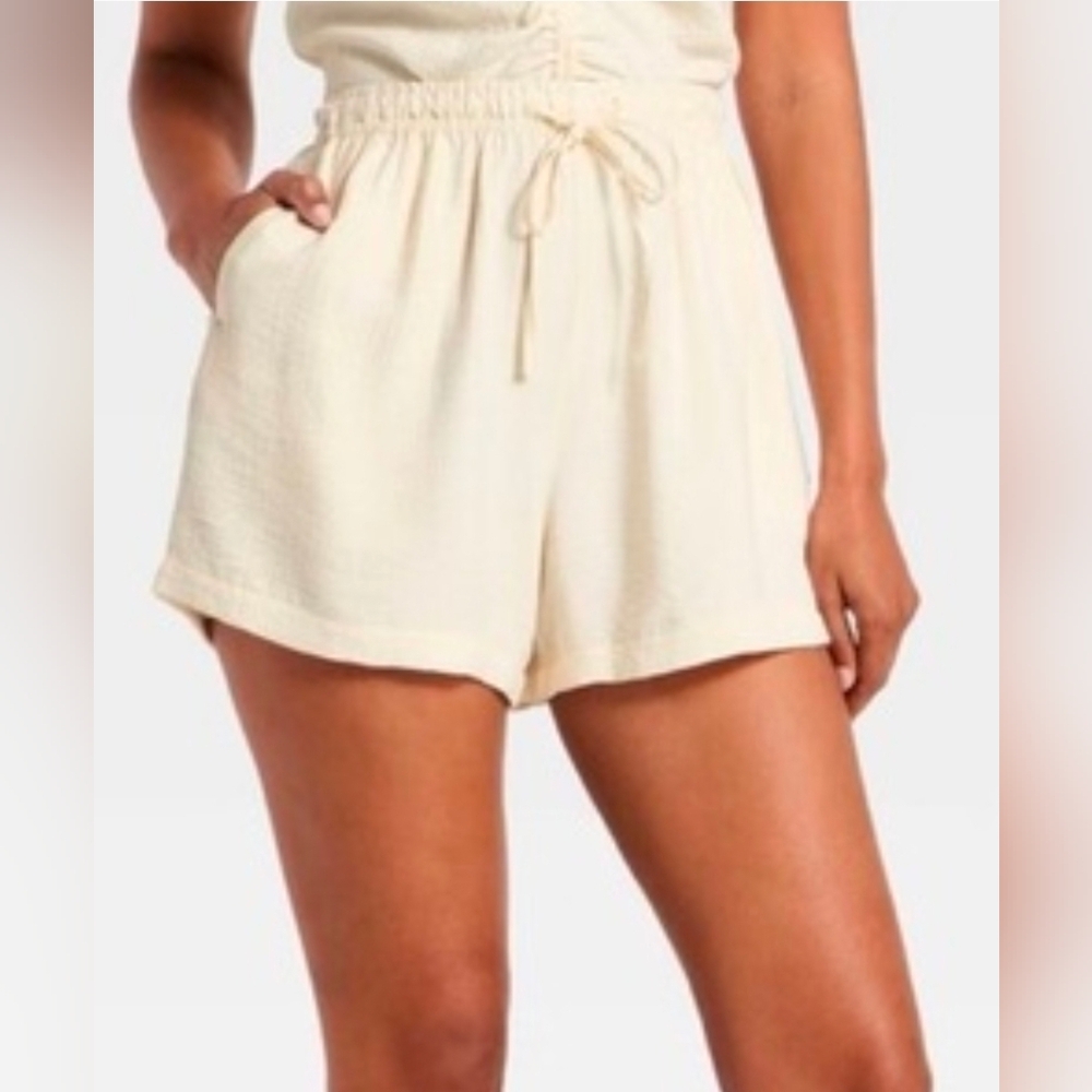 NWT Universal Thread Cotton Gauze Shorts Cream Size XXL